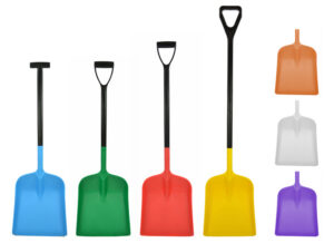 Kühvel, D-käepide, 334x410x1159 mm, kollane